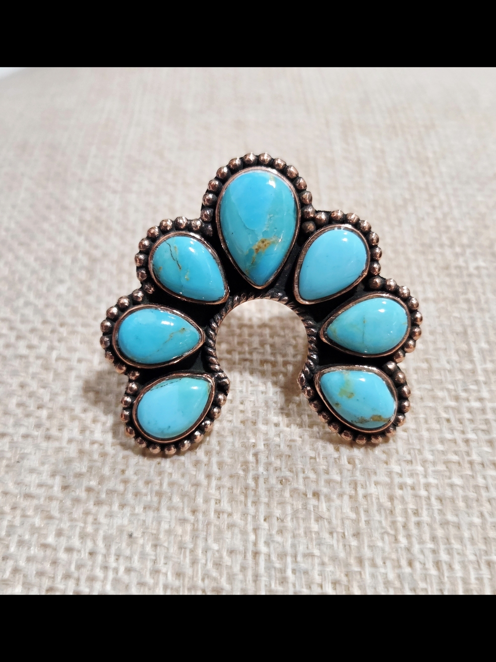 Turquoise Teardrop Cluster Statement Ring - Women Jewelry
